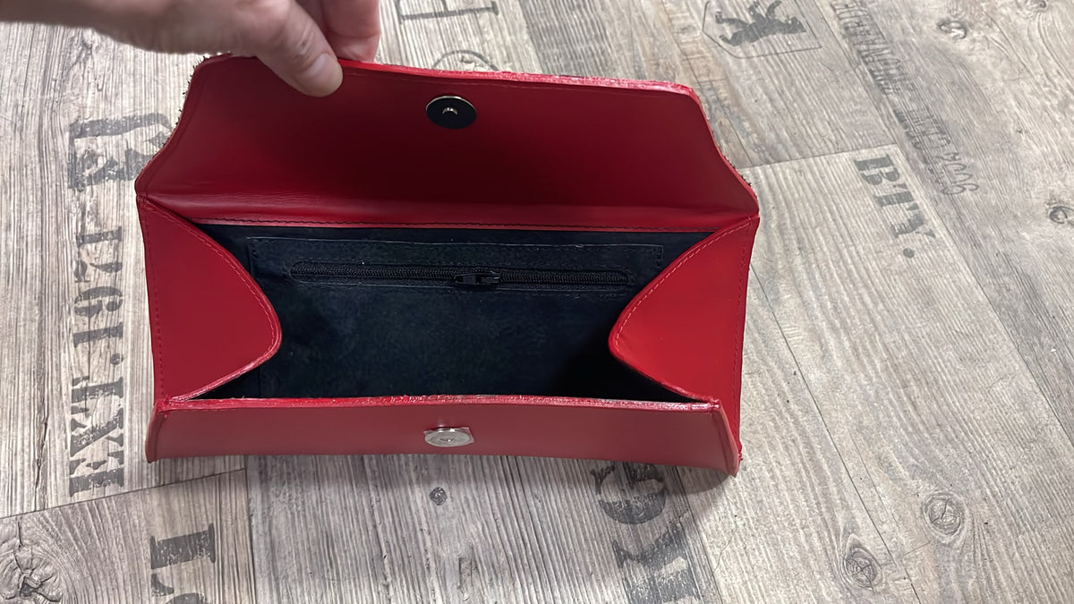 Fold Clutch - Zebra and red clutch