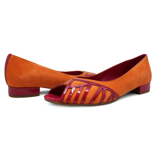 Peruse - Orange/Fuchsia flat shoe- last pair 40
