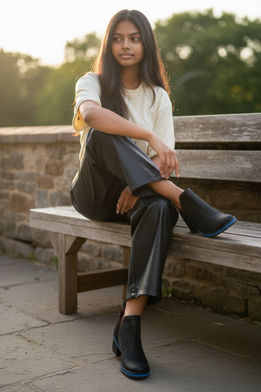 Zigg - Black Blue ankle boot - Chanii B