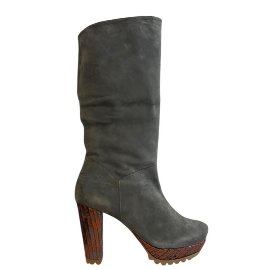Champignon - Grey Suede Copper platform boot