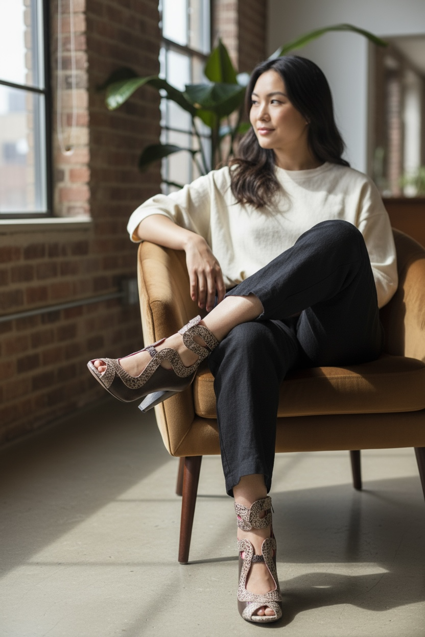 Serpent - Grey Snake high heel peep toe shoe-Last pair 36!