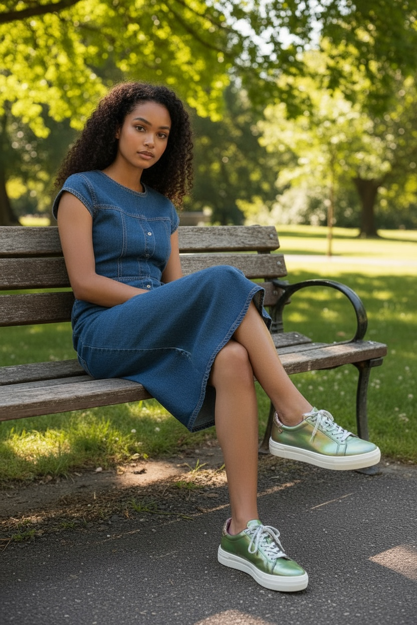 Figaro-Iridescent green sneaker