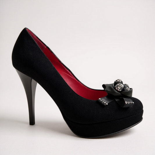 Belle Black suede sparkle- LAST PAIRS 39, 40 AND 41