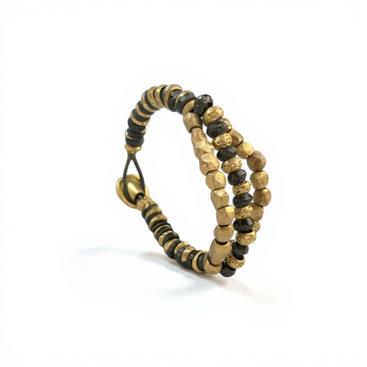 Bracelet- handmade gold and black