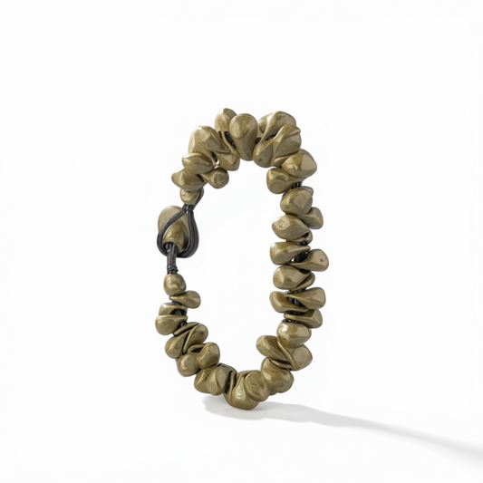 Bracelet- handmade antique gold teardrops