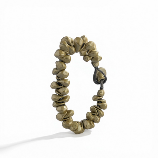 Bracelet- handmade antique gold teardrops