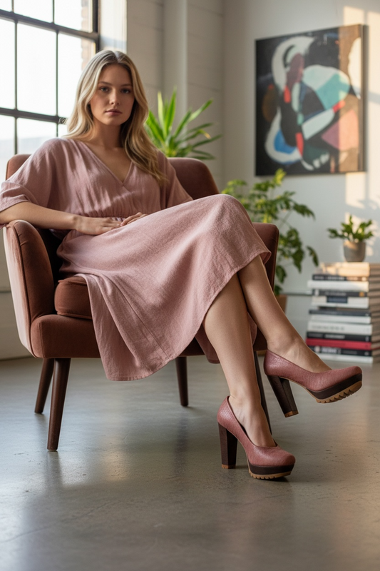 Pate - Dusty Pink Laser Platform shoe