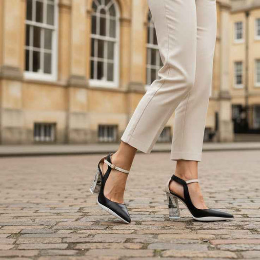 Pointure -Black/White Newsprint High heel shoe