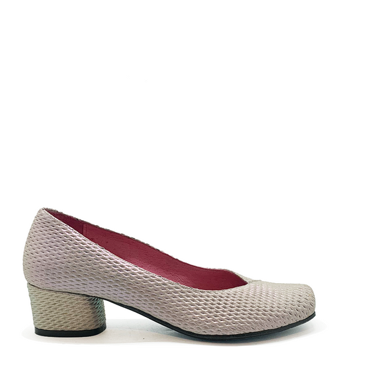Polo -white honeycomb Low heel shoe - Chanii B