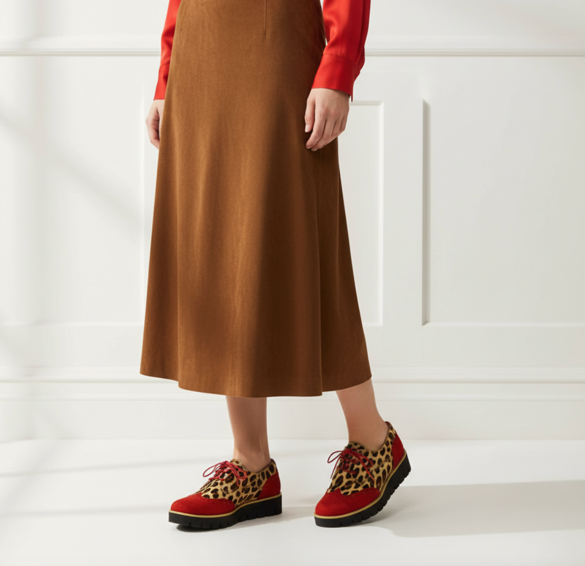 Bolt - Red Animal Print lace up- last pair 36