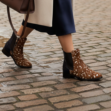 Taille -Deer cowhide navy