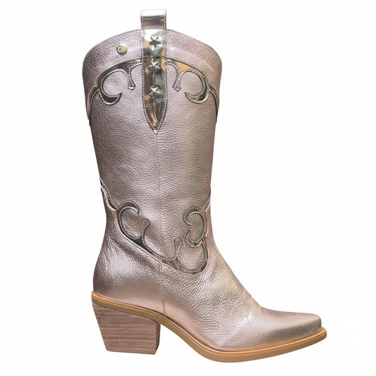 Jewel-Rose gold metallic cowboy boot