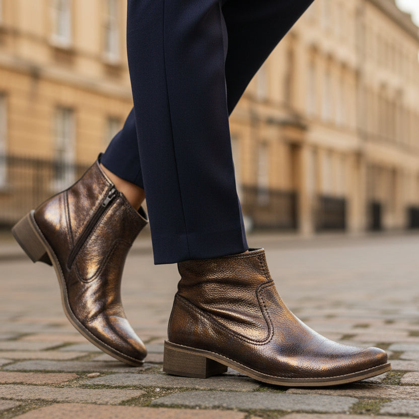 Zipp - Bronze-blue ankle boot