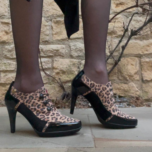 Dijon-Black leopard shoe boot - Chanii B