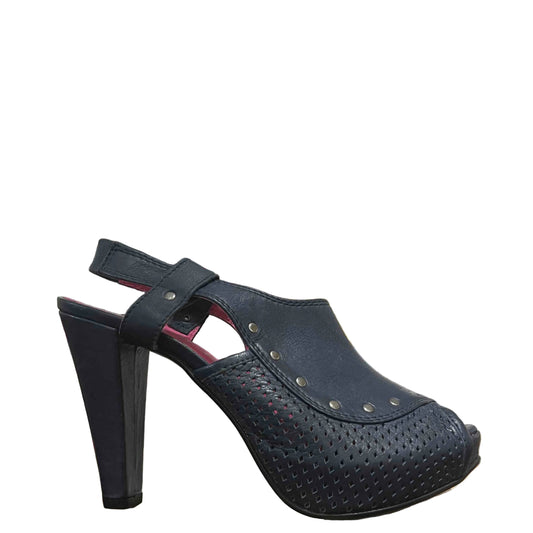 Argente- Navy Platform slingback