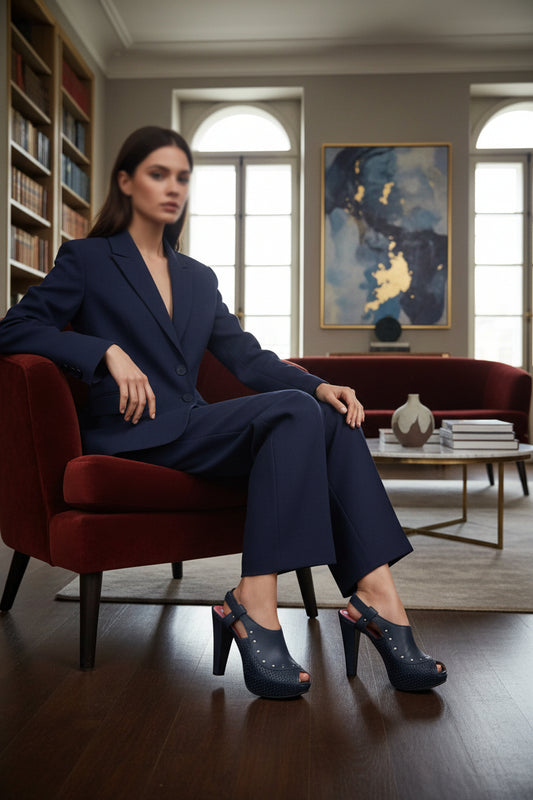 Argente- Navy Platform slingback- Last pair 39