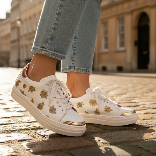 Platinum - White Gold Crown Bee sneaker - Chanii B