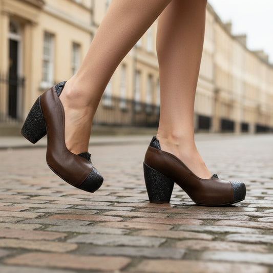 Balloon Brown Navy shoe- LAST PAIR 37!