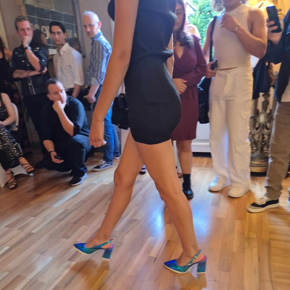 Pimento- Blue foil sling back - Chanii B