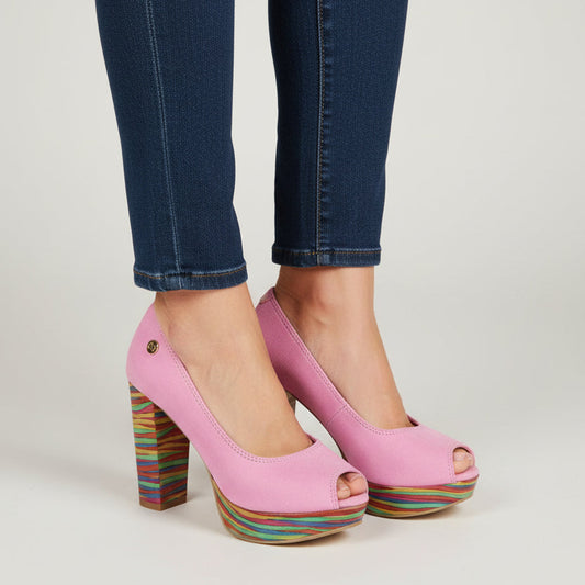 Bebe - Bubble gum pink platform peep toe - Chanii B