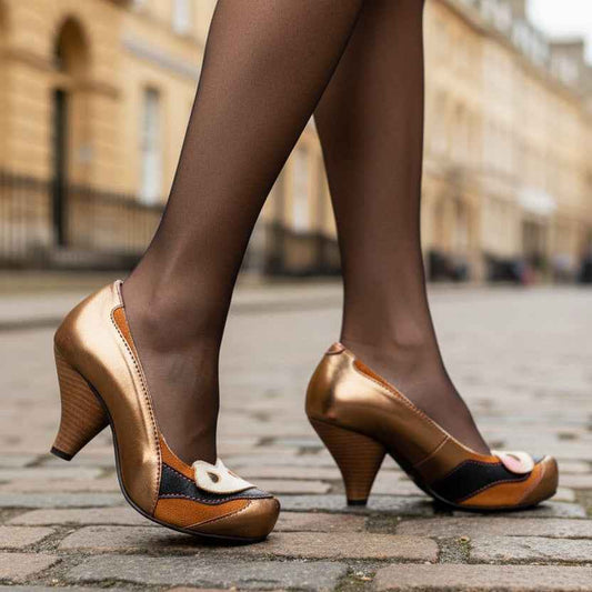 Bichon - Bronze Sheepskin heel shoes- last pair 37