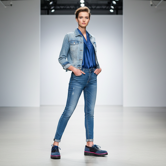 Bolt -Blue scales lace up shoe - Chanii B