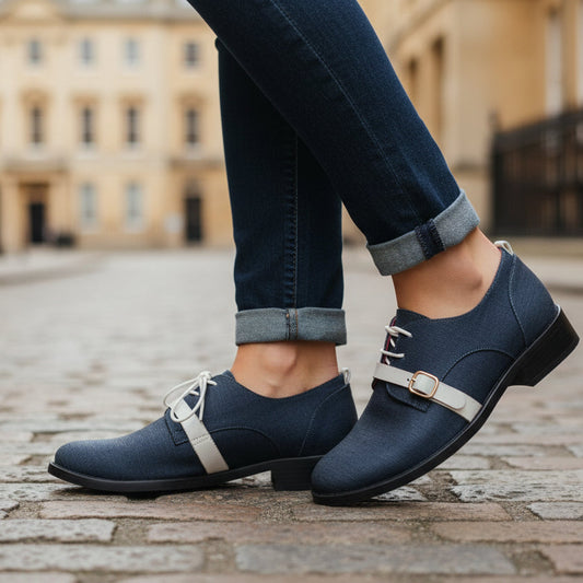 Excuse Moi - Denim blue laser lace up - Chanii B