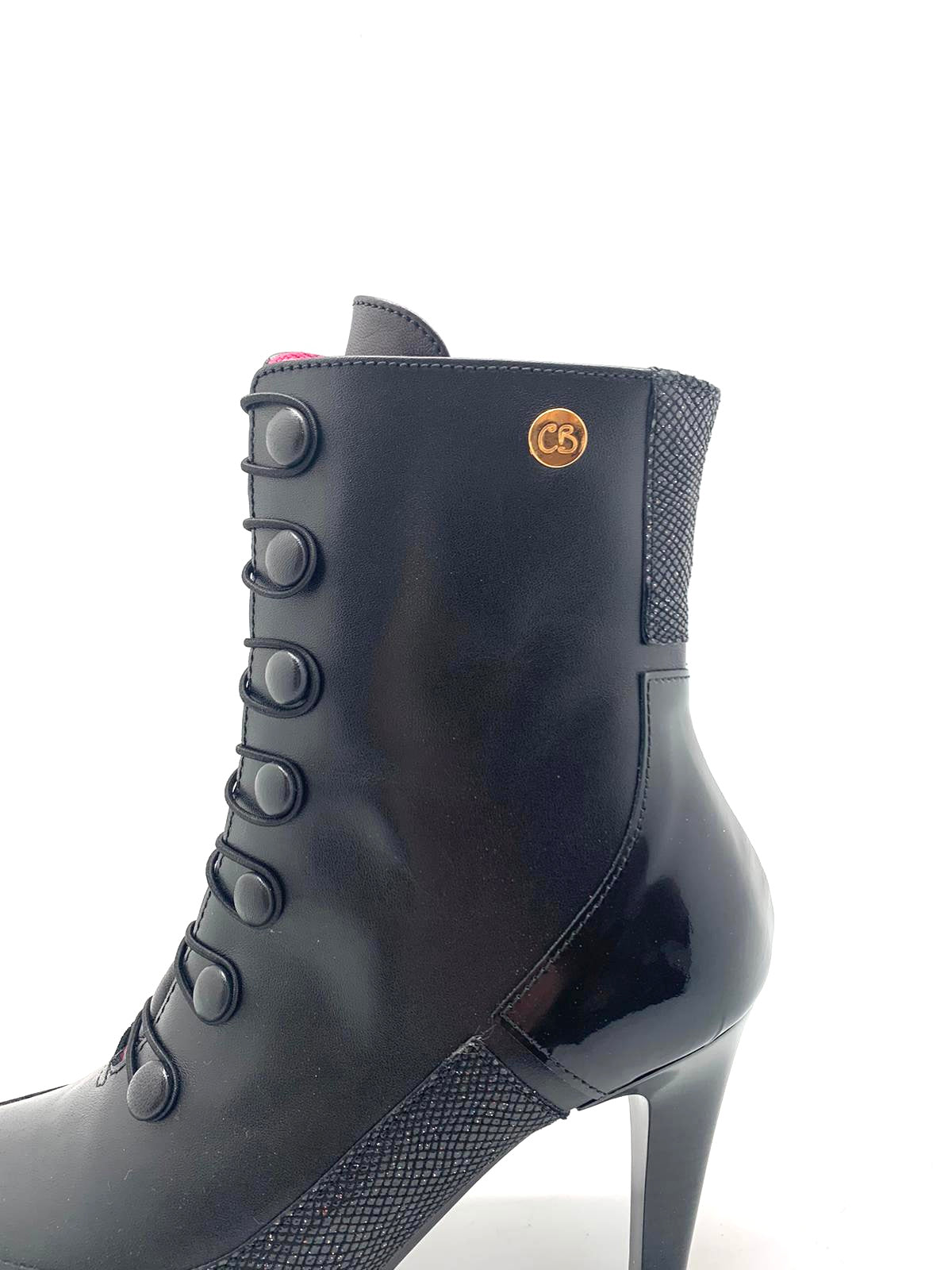 St Lucia - Black/Black button boot - Chanii B