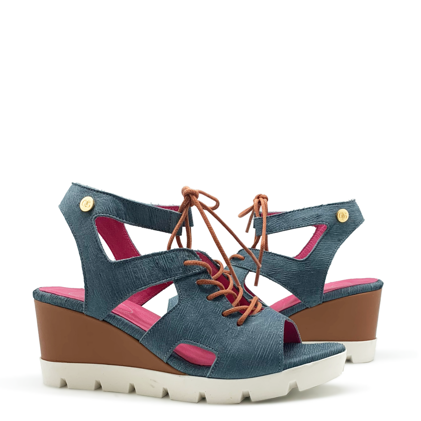 Sissors wedge sandal - Denim lazer - Chanii B