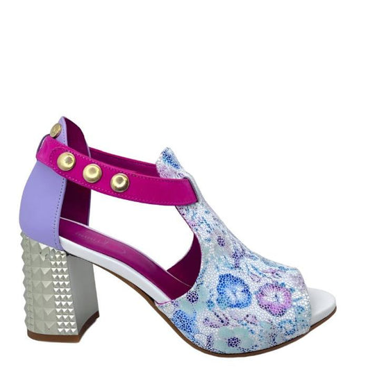 Rayon - White pink floral open toe sandal - Chanii B