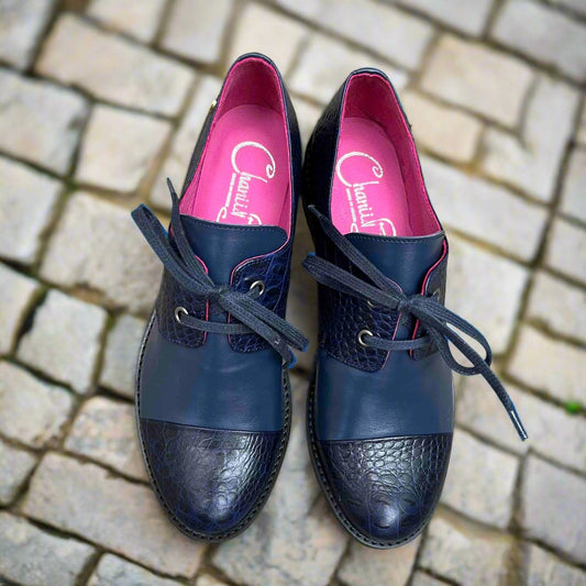 Ecoute- Navy lace up shoe - Chanii B