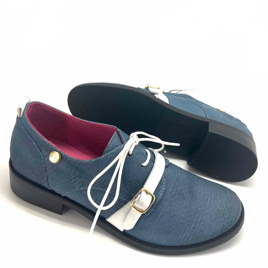 Excuse Moi - Denim blue laser lace up - Chanii B