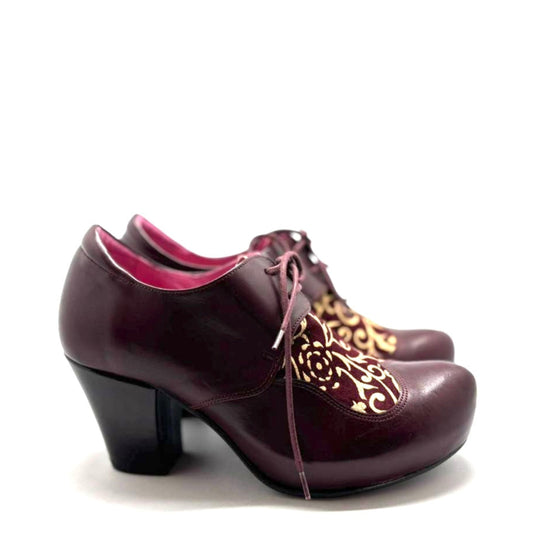 Bois - Wine swirl Lace up heel - Chanii B