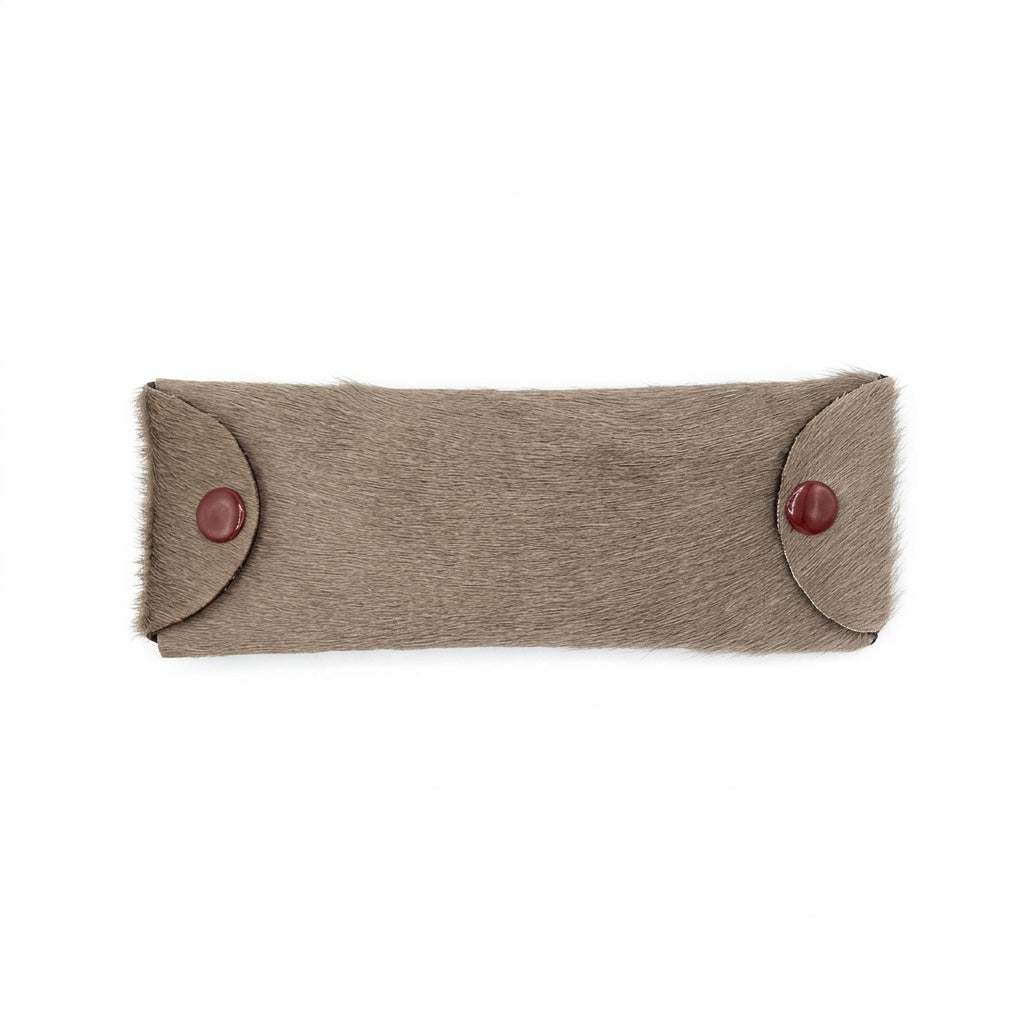 Case- Taupe natural cowhide eye glass case