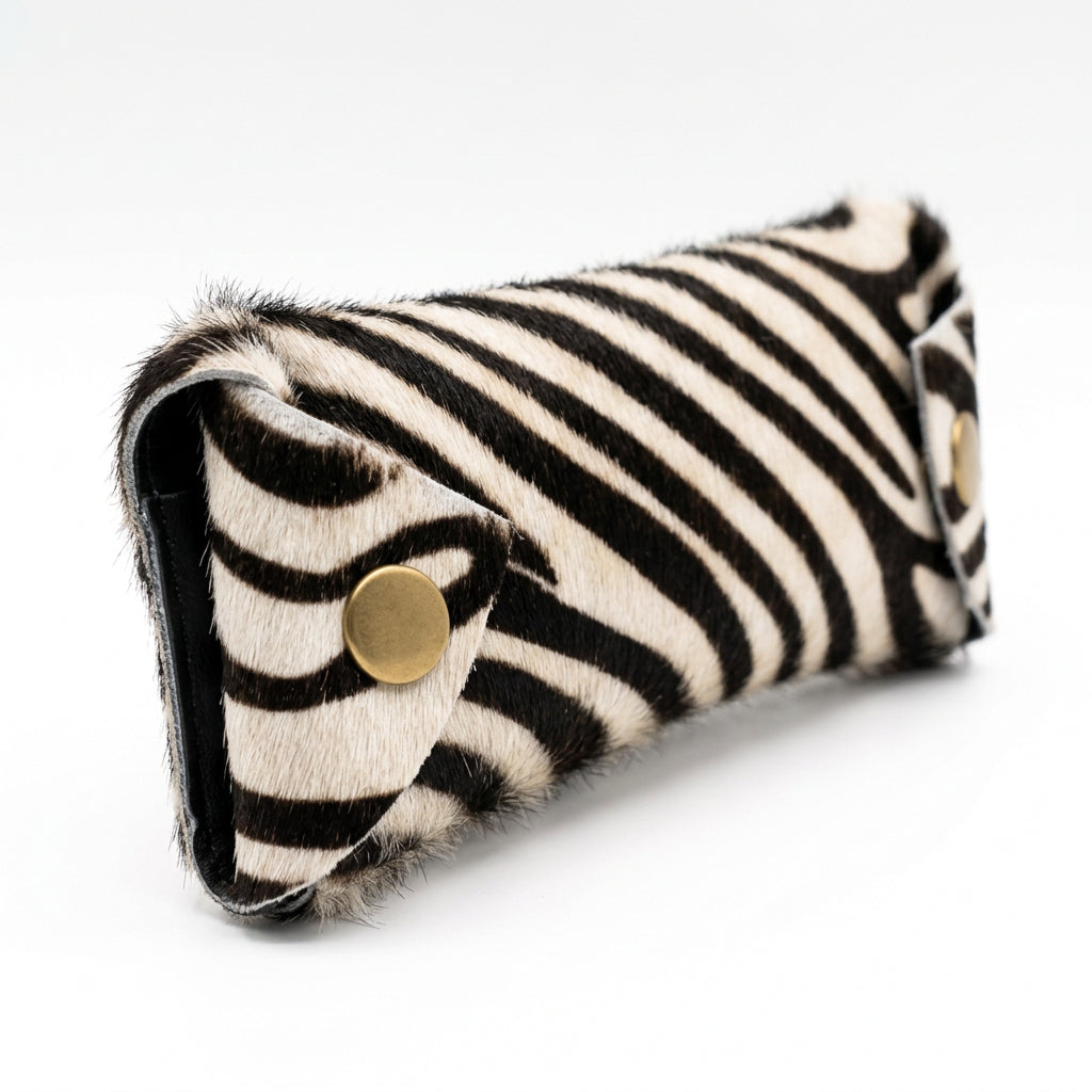 Case- Zebra cowhide eye glass case
