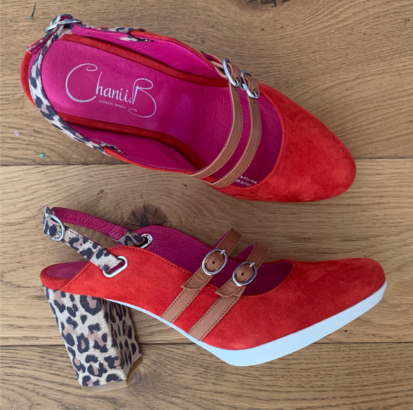 Pineapple - Orange-Red Leopard shoe- PRE ORDER