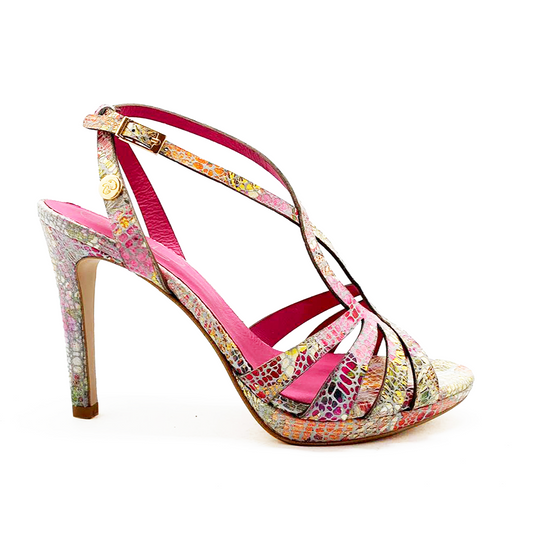 Mon Coeur - Natural soft multi coloured high heel sandal - Chanii B