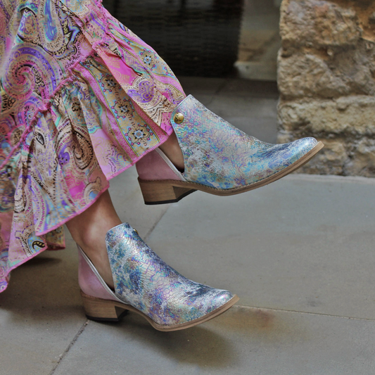 Zippette- Multi pastel snake-ankle boot - Chanii B
