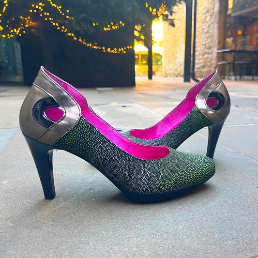 Maritus - green stingray print high heel - Chanii B