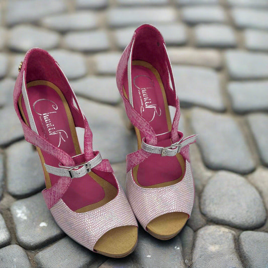 Martini- Pink cork heel shoe - Chanii B