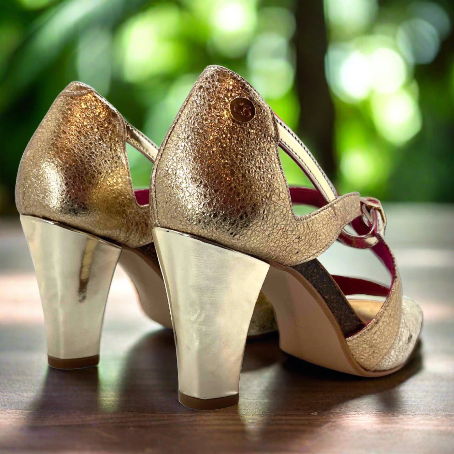 Martini- gold cork heel shoe - Chanii B