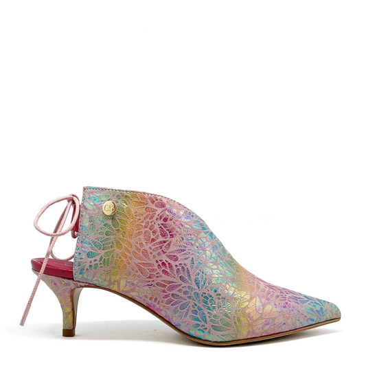 Sliver -baby pink iridescent closed toe mule - Chanii B