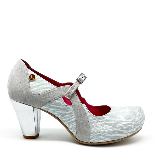WHITE IRIDESCENT DRESS SHOE