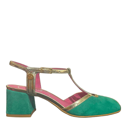 Simone- Green gold t strap - Chanii B