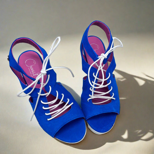 Sissors - Royal Blue wedge sandal - Chanii B