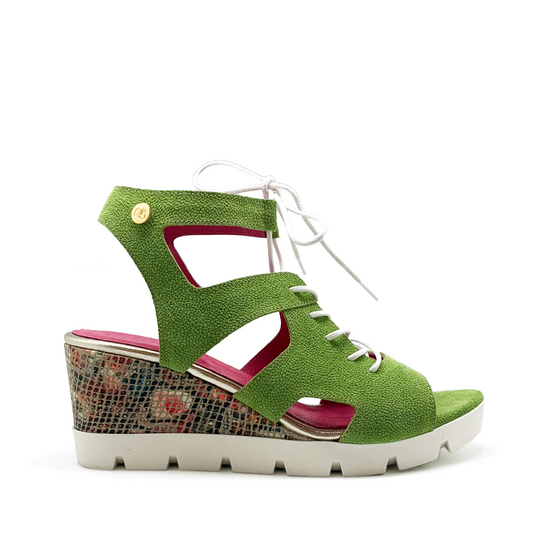 Sissors wedge sandal lime green - Chanii B