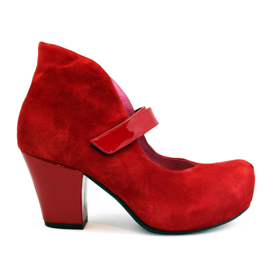 Stylo - Red Suede- Bar shoe- Pre order