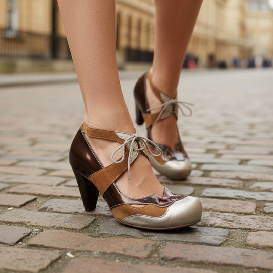 Toujours Metallic- heel shoe- Last pairs 35, 36 and 41!