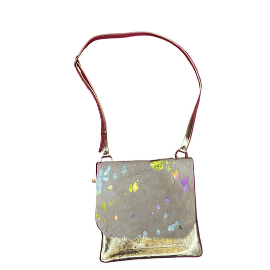 Vinette - sac messager mi-format arc-en-ciel blanc - Précommande