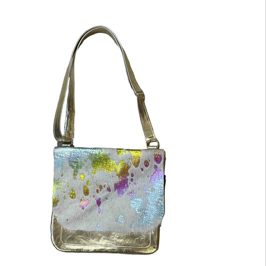 Vinette- white rainbow mid messenger bag - Chanii B